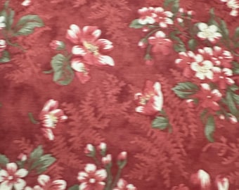 Tela de algodón con estampado floral "Mistletoe Manor" de 1/2 yarda de 3 Sisters para Moda