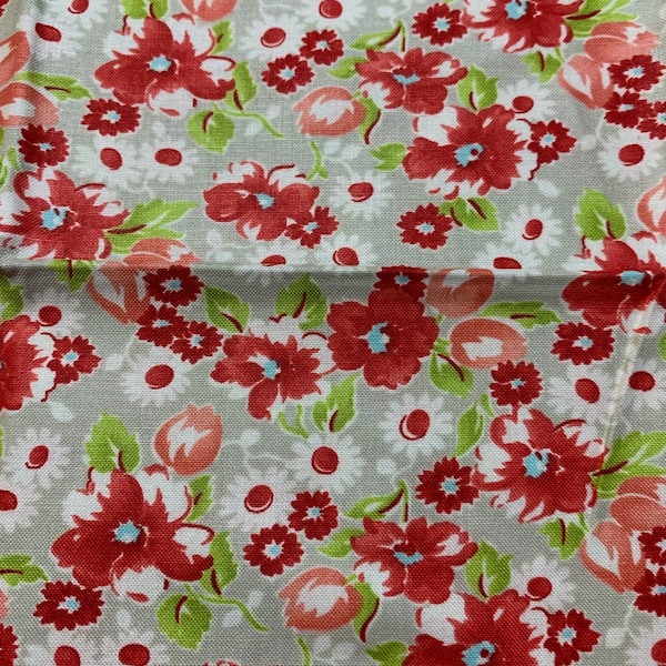 Fat Quarter “Little Ruby” Floral Print Cotton Fabric by Bonnie & Camille for Moda