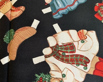 1/2 Yd Windham Fabrics Presents Paper Dolls Christmas Clothes by Sheryl Rae Marquez Cotton Fabric 2041