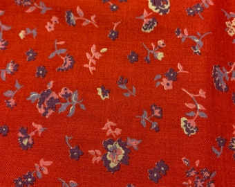 1/2 Yd Vintage Flowers Floral Calico Cotton Fabric 1138