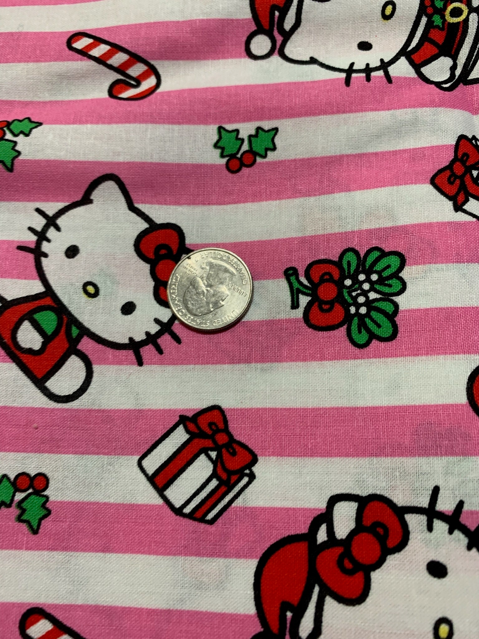 Fat Quarter 2012 Hello Kitty Hello Kitty Christmas Stripes by
