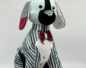 Memory Bears Made From Adult Clothes, Keepsake Memory Personalized Stuffed Dog, Toys Made From Loved Ones Clothes, Memory Dog, Handmade Dog