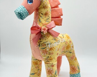 Custom toy giraffe made out of baby clothes , Baby keepsake , Stuffed Giraffe , Keepsake memory toys , Baby Girl gift
