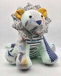 Personalized keepsake memory soft lion toy,custom teddy bear ,keepsake toys created from a baby outfit and a hospital blanket,memorable gift