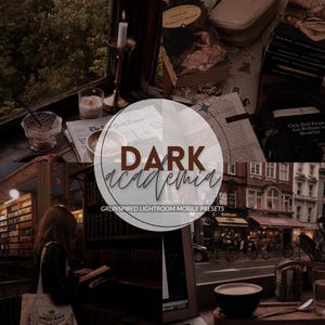 6 Dark Academia Lightroom Presets. Brown Moody Filters. Bookstagram Bookish Preset. Mobile & Desktop.