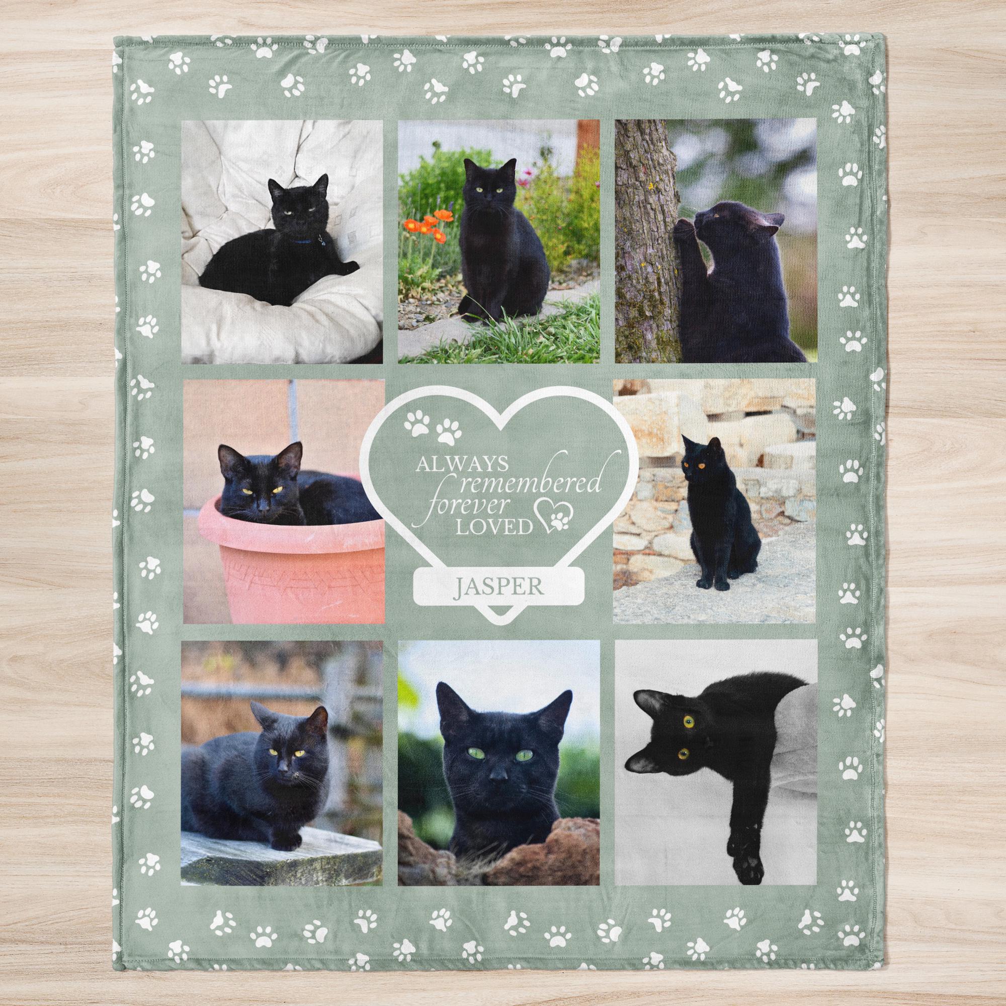 Personalized Cat Photo Memorial Blanket, Custom Pet Loss Gift - Etsy