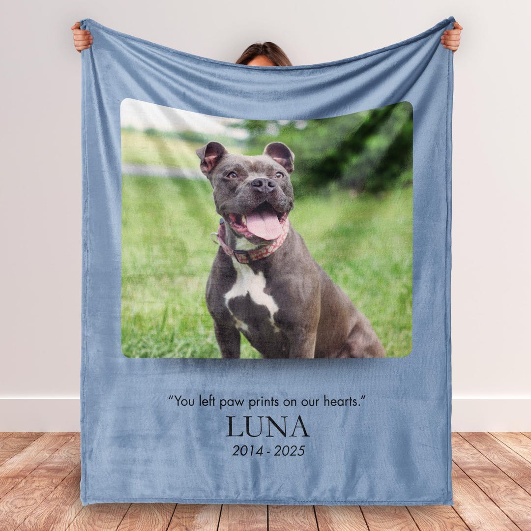 Personalized Pet Memorial Gift Dog Memorial Blanket Custom Dog Passing ...