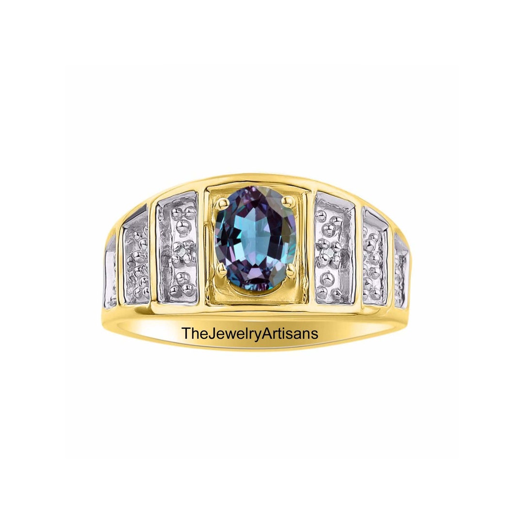 Men's Alexandrite Ringcolor Change Alexandrite Ringjune Etsy