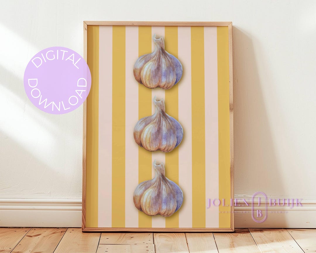 Garlic Poster | Food Poster | Garlic | Kitchen Wall Art | Kitchen ...
