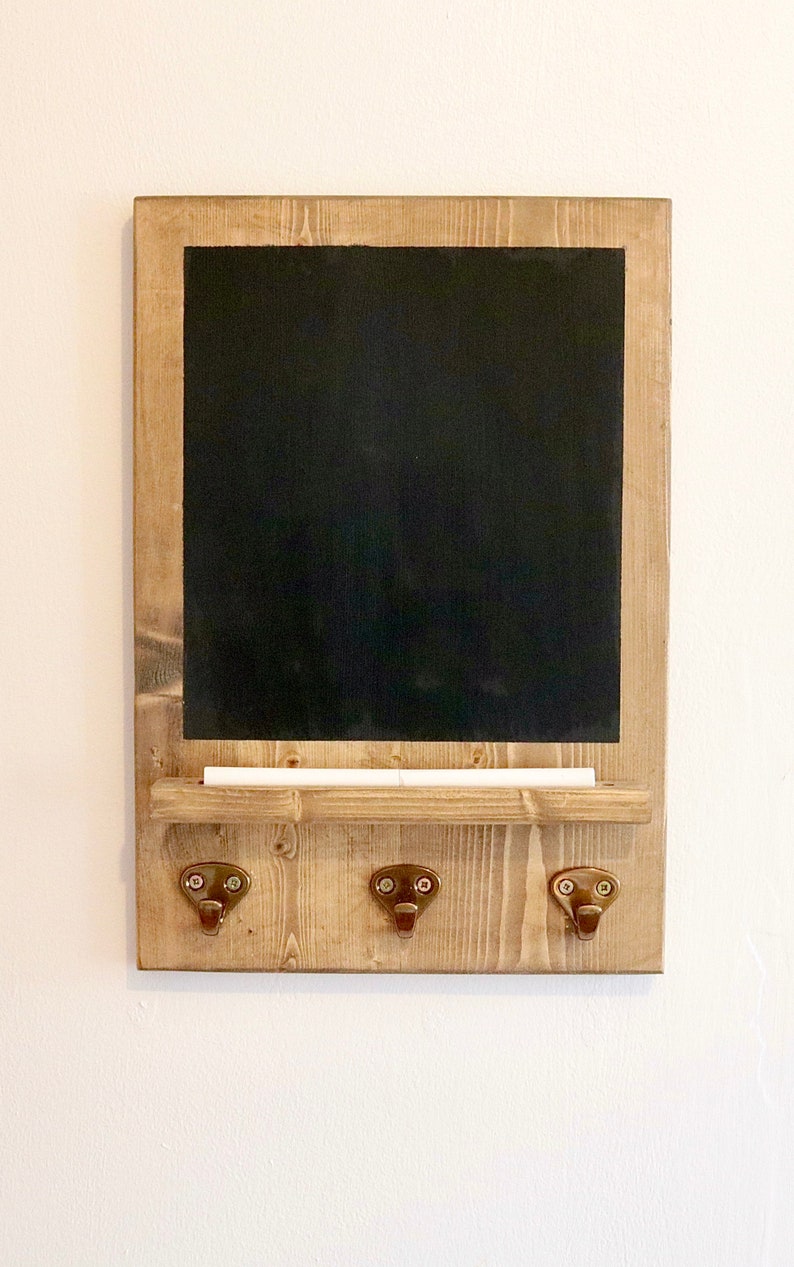 Chalk Board Key Holder with Chalk Shelf /Wooden Key Holder Etsy