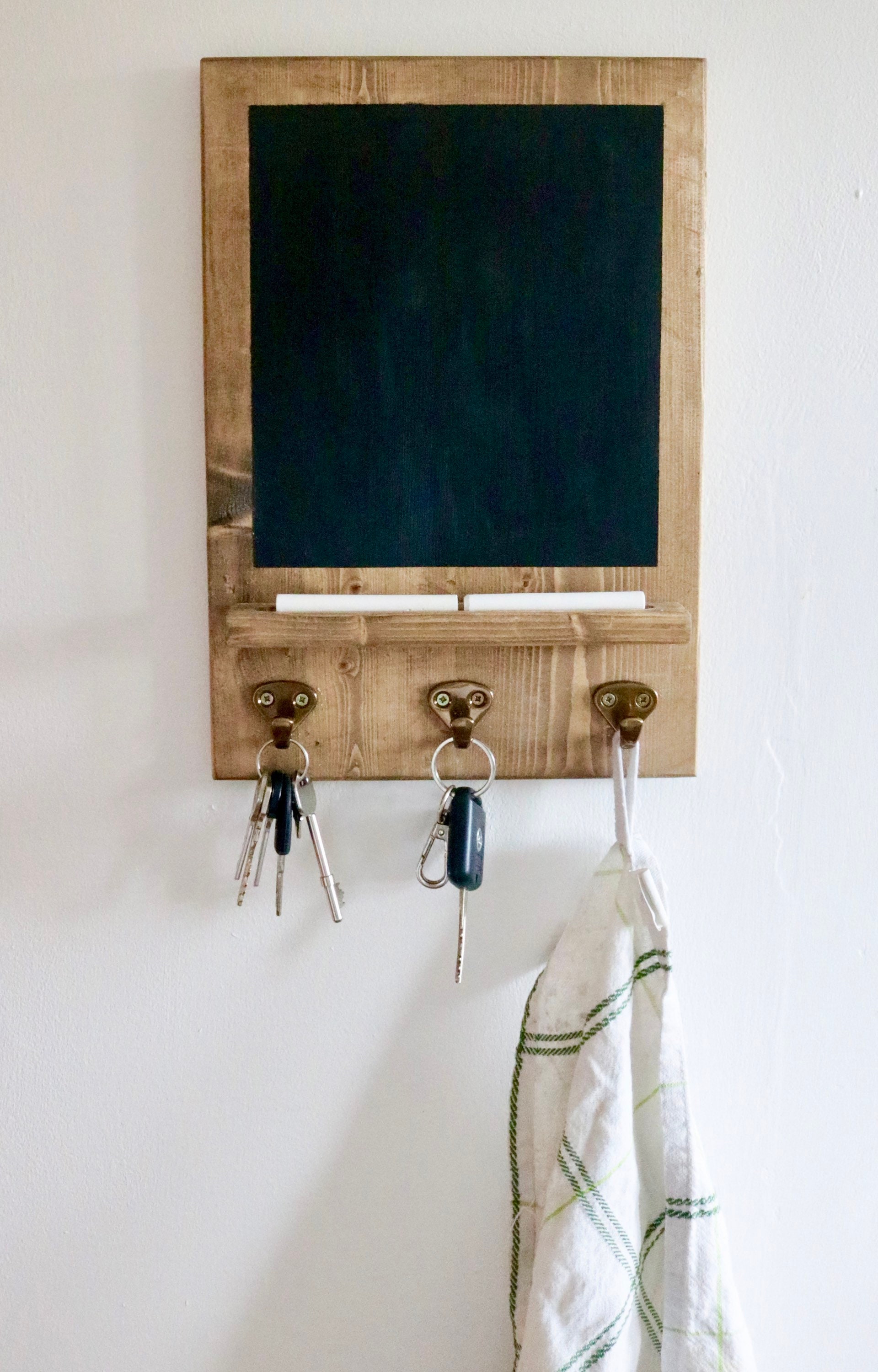 Chalk Board Key Holder with Chalk Shelf /Wooden Key Holder Etsy