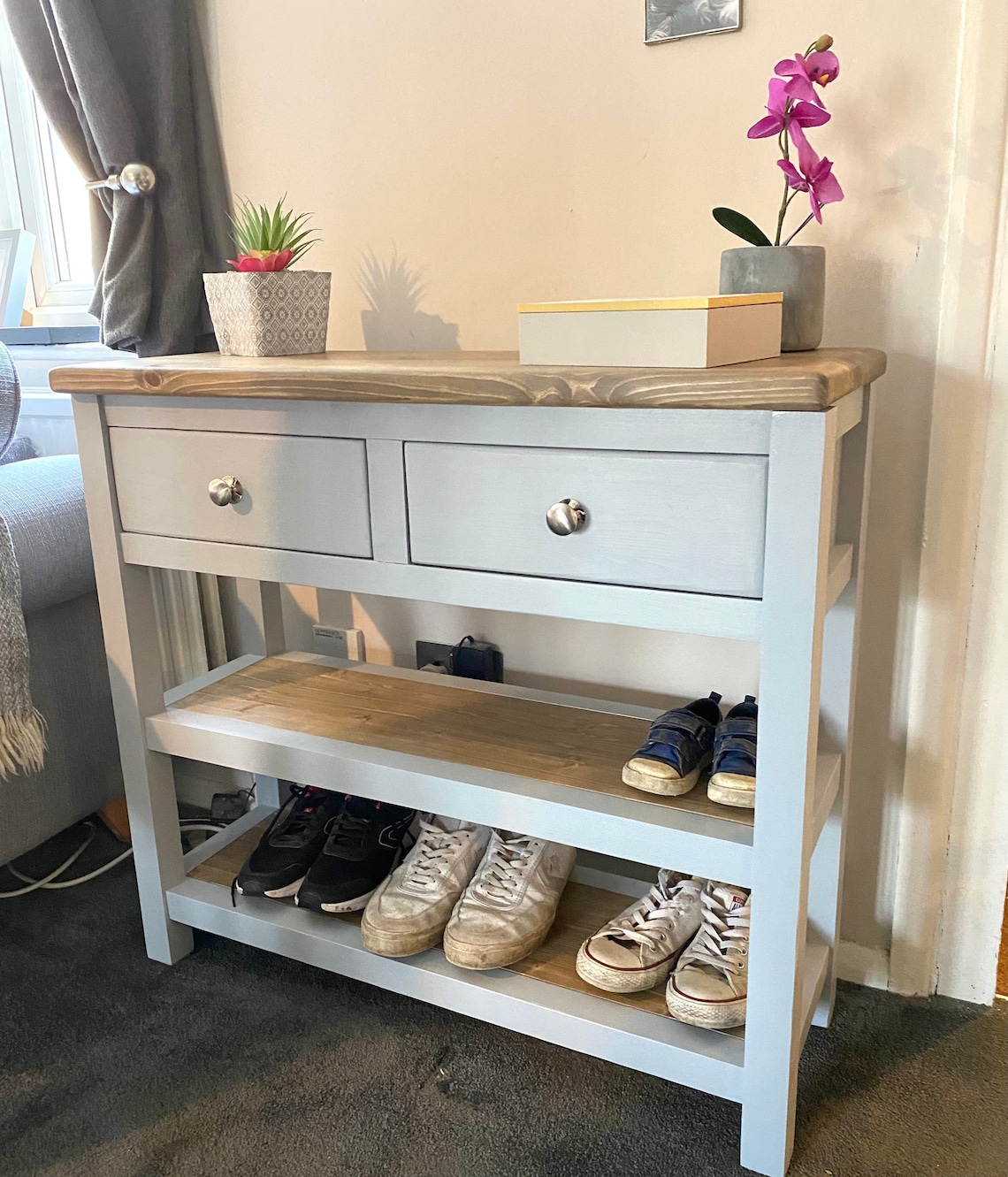 Shoe Rack / Narrow Console Table / Entryway Side Table With Etsy