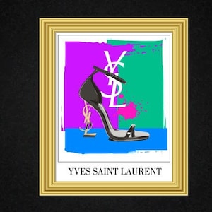 DesignerMarke, Poster, druckbare Wandkunst, digitaler Download, Fashion Illustration, Couture, YSL, Yves Saint Laurent