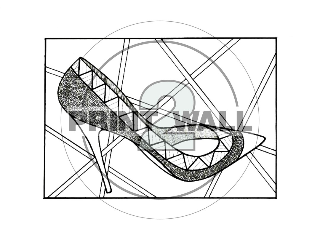 Fashion Shoes, Coloring Book Page, Digital Download, Designer Shoe ...