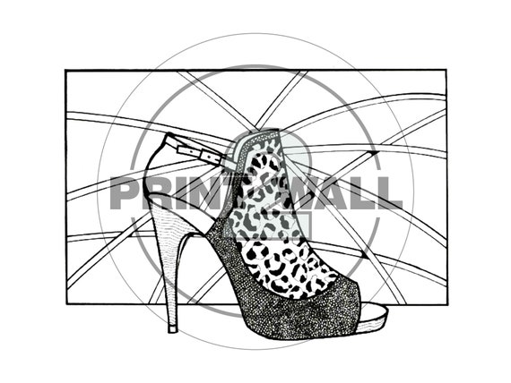Fashion Shoes Coloring Book Page Digital Download Designer - Etsy