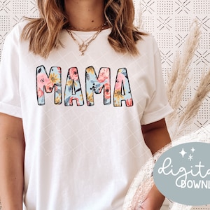 Mamá PNG / Camiseta de mamá / Camisa del día de la madre / Día de la madre PNG / Diseño de sublimación de mamá / Mamá floral PNG / Letras de garabato de mamá / Garabatos de mamá