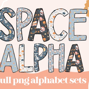 Outer Space Alpha | Handlettered Doodle Letters PNG| Space Alpha Pack |Doodle Letters|Space Doodle Letters| Space Alphabet PNG | Outer Space