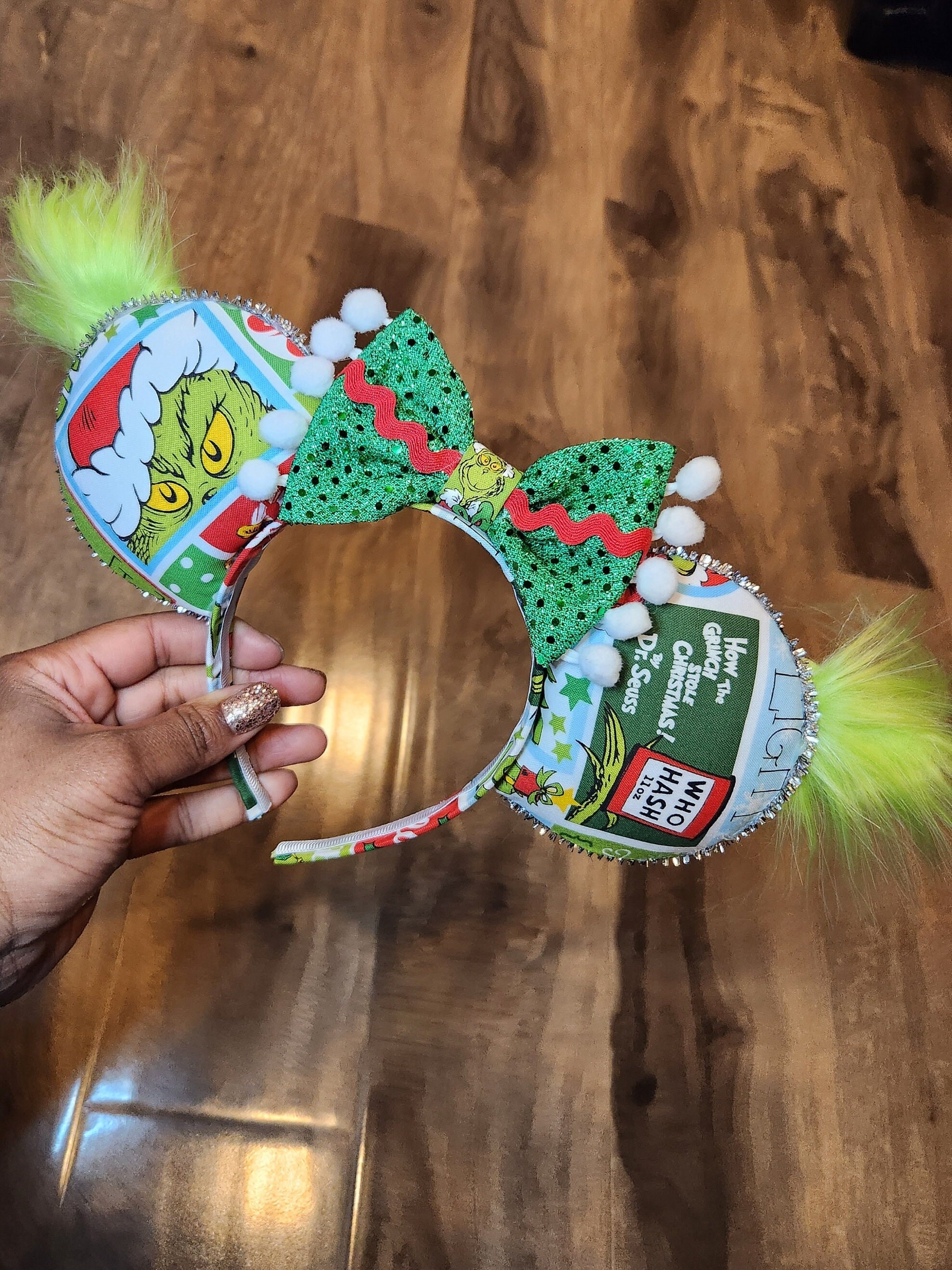 Hanety Grinch Christmas Decorations,Christmas Ornaments,Grinch Decor,Adult Kid Christmas Cosplay Antlers Headband Headclip Accessories,Christmas Gifts