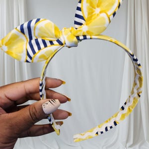 Spring Headband, Lemon Headband, Spring Lemon Headband, Lemon Bow Headband