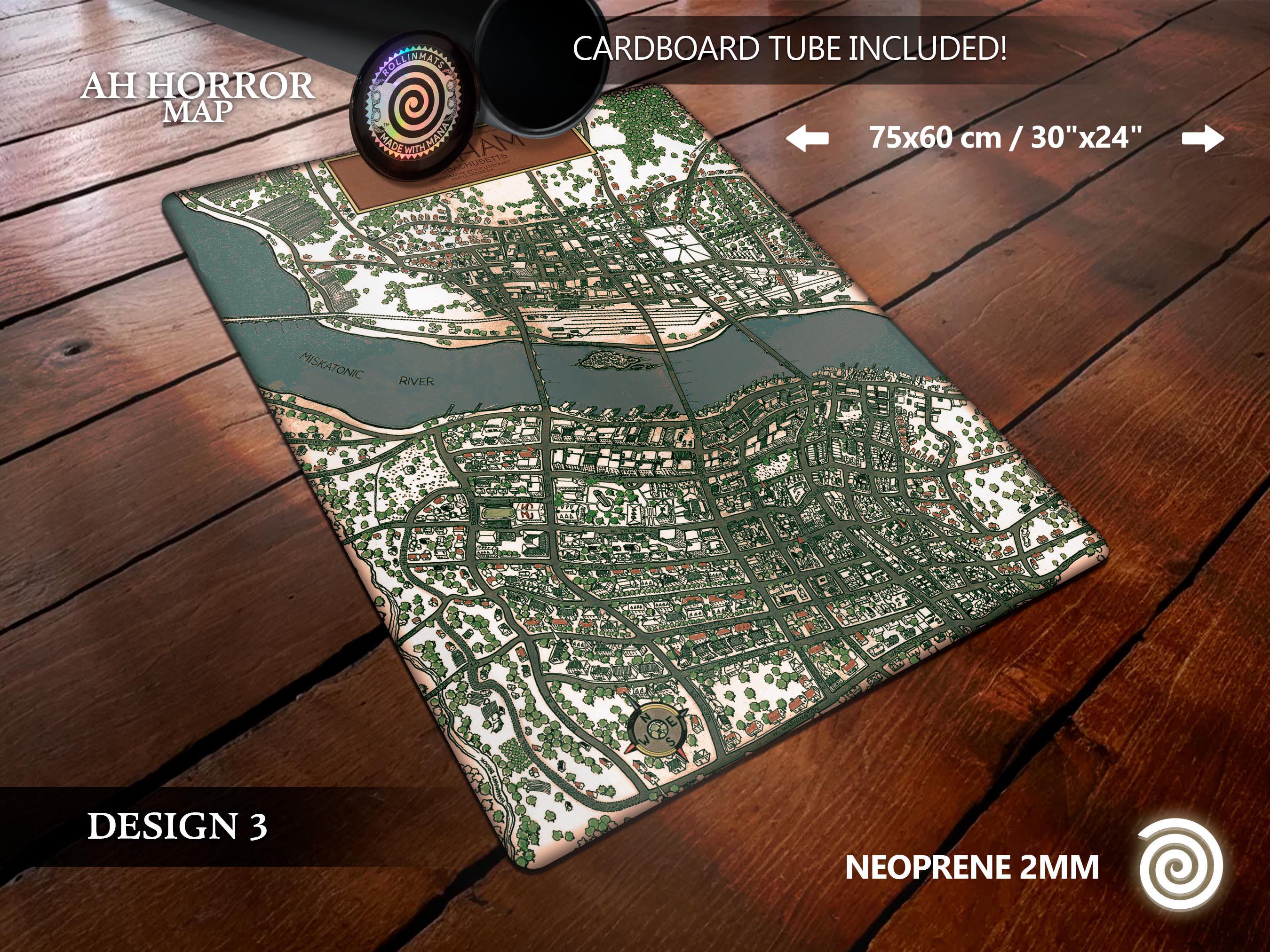 Arkham Map Playmat - for Lovecraftian Lovers/ Board Games (arkham ...