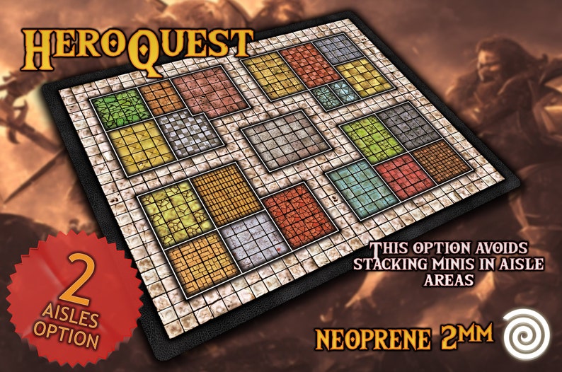 HeroQuest Remake compatible Gamemat - (2 Isles)