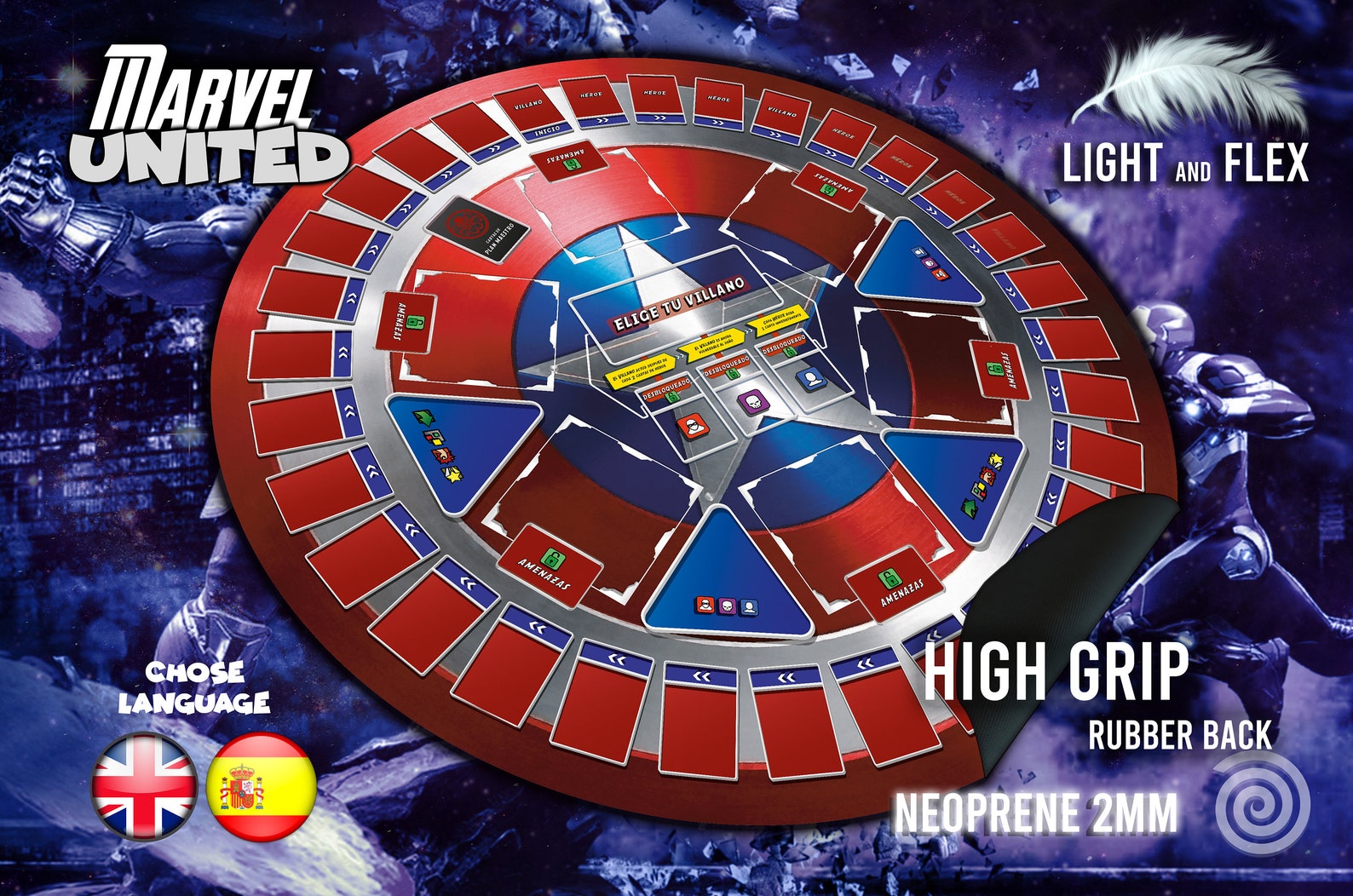 Compatible mat Marvel United Captain UNOFFICIAL PRODUCT Etsy