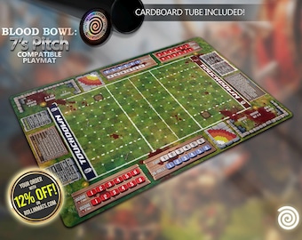 New Edition! Blood Bowl 7&#39;s Pitch Gamemat (Revised with 2nd Edition 2020 rules.)