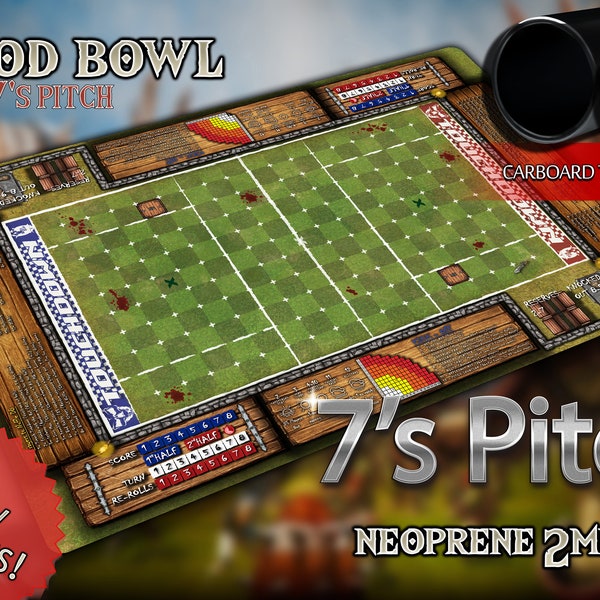 Neue Ausgabe! Pitch Gamemat von Blood Bowl 7 (Überarbeitet mit Regeln, 2. Ausgabe 2020.)