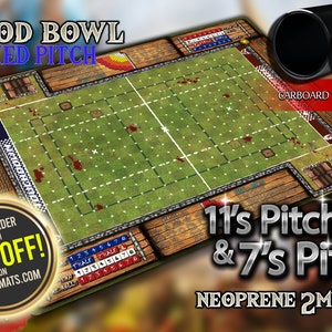 Blood Bowl (7's pitch & 11's pitch) Gamemat Revised with rules 2nd Edition 2020.