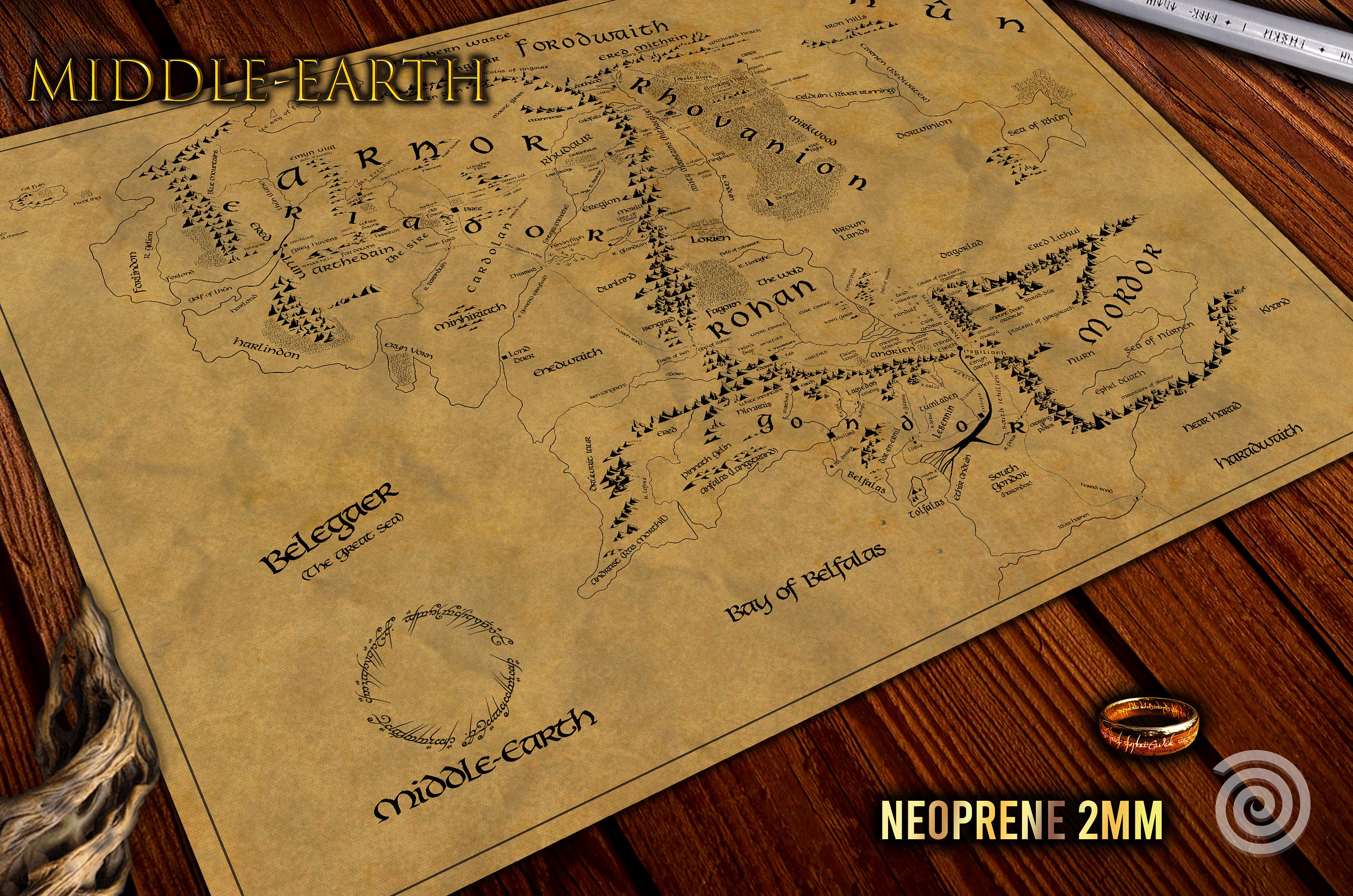 Middle Earth Map Playmat 112 X 80 Cm / 44 X 31 IN Etsy UK