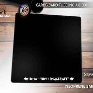 Solid Black Neoprene Desk and Playmat