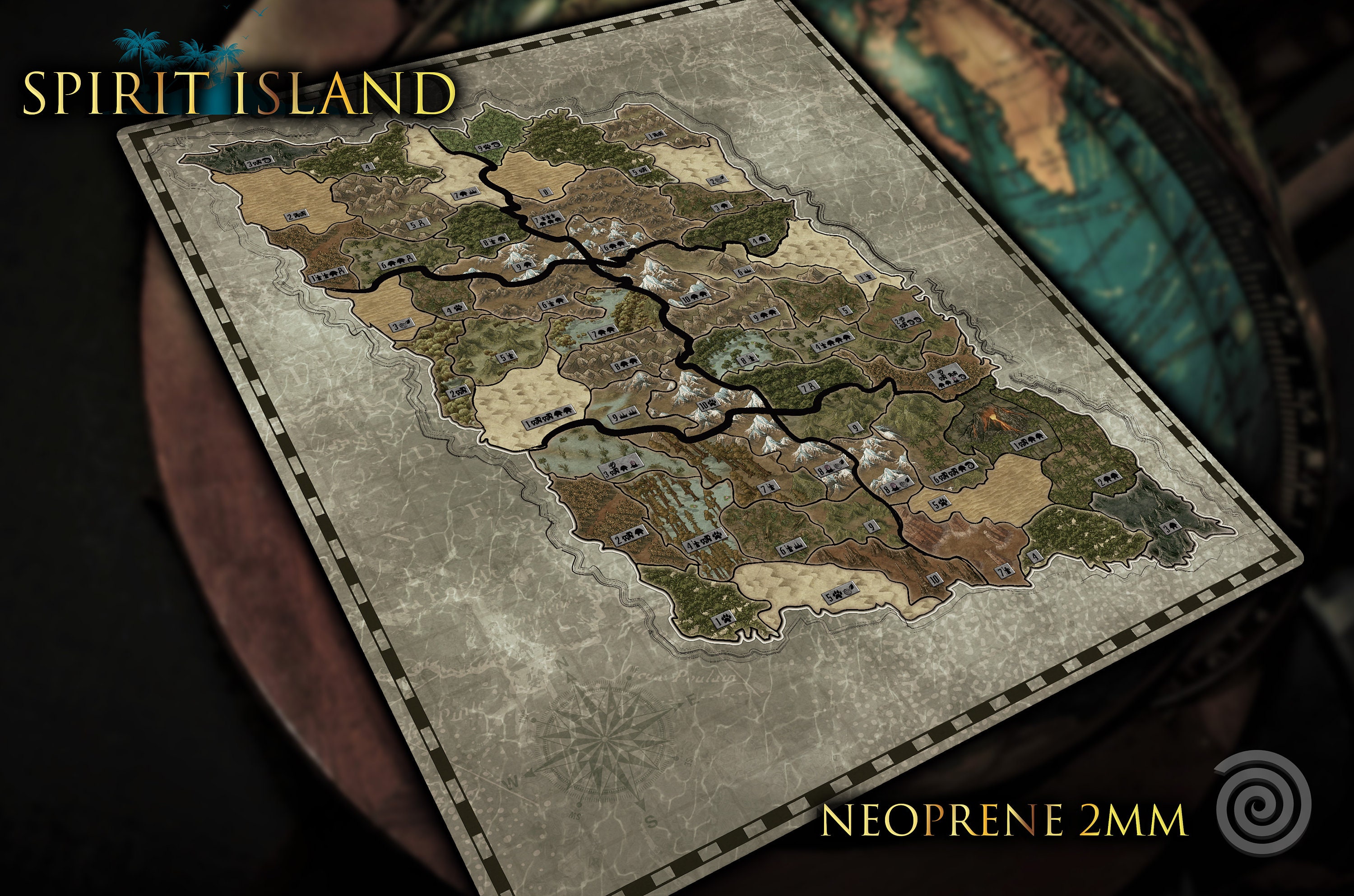 Spirit Island Compatible Mat Unoficial expansion playmat up to 6 players