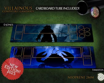 Inoffizielle Spielmatte kompatibel mit Villainous (Erweiterungen enthalten)