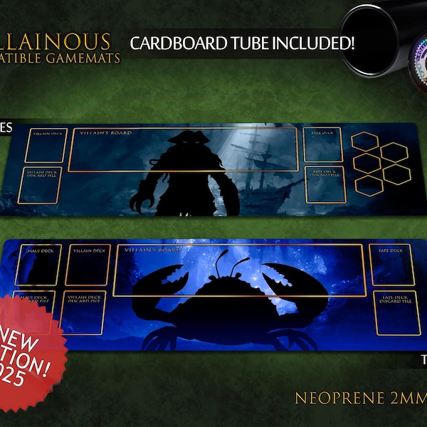 Tapis de jeu non officiel compatible avec Villainous (extensions incluses)