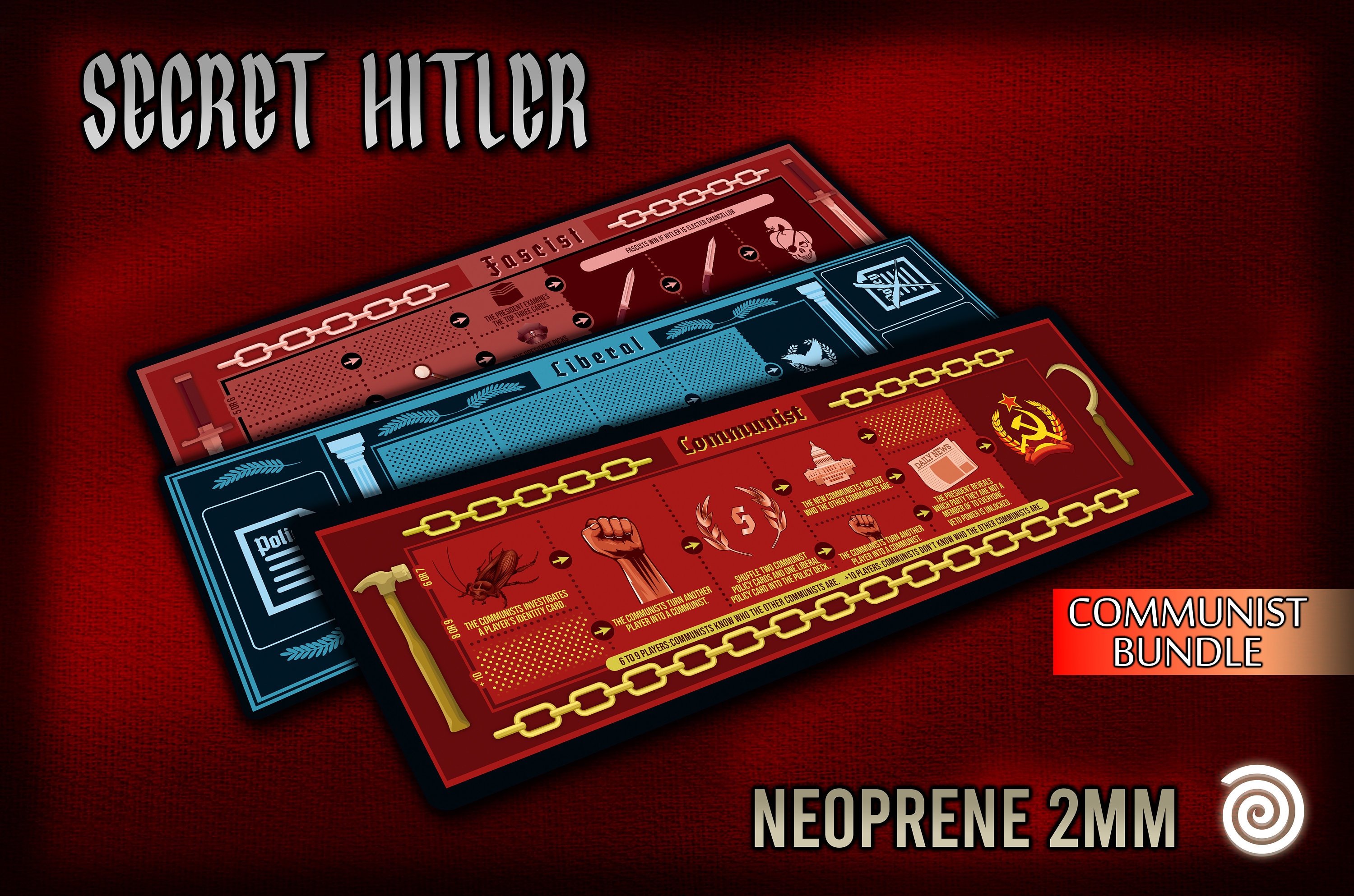 Gamemats Compatible With SECRET HITLER bundle 