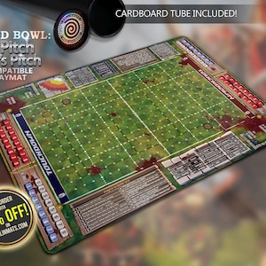 Blood Bowl (7's pitch & 11's pitch) Gamemat Revised with 2nd Edition 2020 rules.