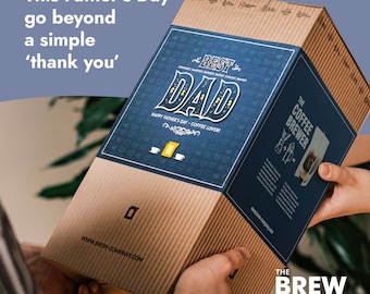 Caja de regalo feliz y pensativa para el Día del Padre / Regalos para papá de hija o hijo - Idea de regalo para amantes del café con cafés especiales de primera calidad