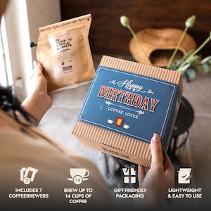 Alles Gute zum Geburtstag Geschenkbox | Herzliche Geburtstagsgeschenke für Freundin oder Freund - 7 Sortierte Premium Single-Estate Arabica-Kaffeespezialitäten