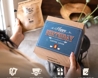 Birthday Coffee Gift Box: Single-Estate Arabica, 7 Flavors