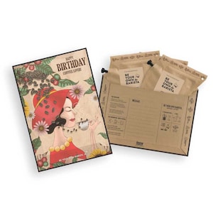 Vintage gelukkige verjaardagskaarten | Stuur een koffiecadeau en gepersonaliseerde wenskaarten voor een speciale koffieliefhebber in je leven