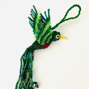 Support a Child for 1 Month - Beaded Guatemalan Quetzal Bird Ornament - Mayan Made with Love
