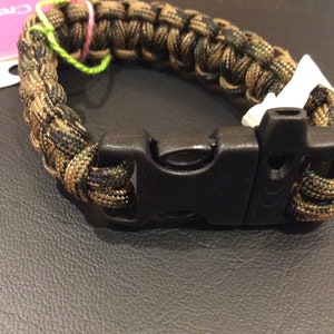 SALE Paracord 550 Survival Bracelet w/emergency whistle in clasp Cobra  Camo Colors Size 8-8.5