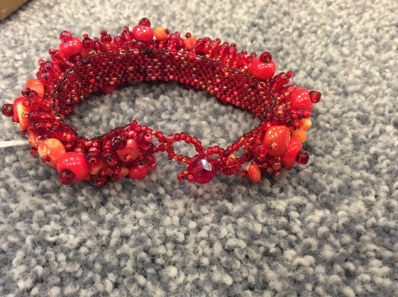 Guatemalan Handcrafted Red Beaded Bracelet