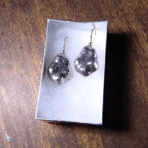 Sterling silver cast free form earrings