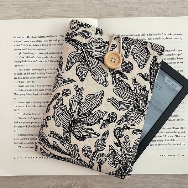 Vintage Floral Kindle Case, Flower Kindle Sleeve, kerstcadeau, Gewatteerde Kindle Cover, Bookworm cadeau, Kindle Paperwhite Pouch, Kindle Bag