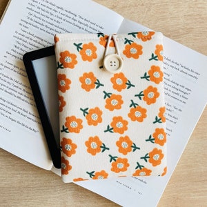 Flower Kindle Sleeve, Floral Padded Kindle Cover, Fabric Kindle Pouch, Kindle Paperwhite Case, Kindle Oasis Cover, Kindle Paperwhite Sleeve