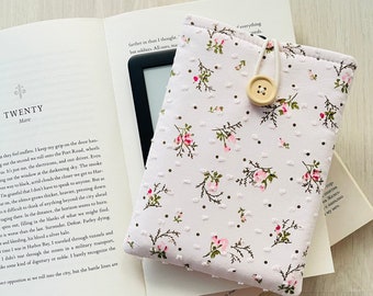 Funda Kindle de flores, bolsa Kindle rosa rosa, funda Kindle acolchada, funda Kindle rosas, chaqueta floral Kindle Paperwhite, funda Kindle Oasis