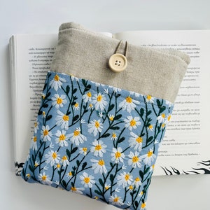 Protège-livre brodé floral avec poche et rembourrage - Protège-livre élégant et cadeau pour les amateurs de lecture