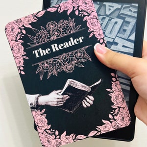The Reader Kindle Insert for Clear Case, Kindle Accessories, Bookish Kindle Sticker, Kindle Skin, Book Lover Gift, Cardstock Kindle Insert