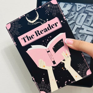 The Reader Kindle Insert for Clear Case, Kindle Accessories, Bookish Kindle Sticker, Kindle Skin, Book Lover Gift, Cardstock Kindle Insert